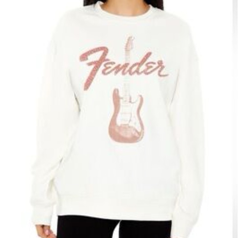 Fender Women's Cream Sweater with Red Graphic